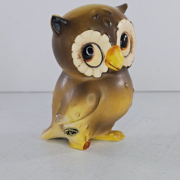 Vintage Josef Originals Owl Figurine Big Eyes Kitsch 4" Tall *FLAW* - Picture 2 of 9